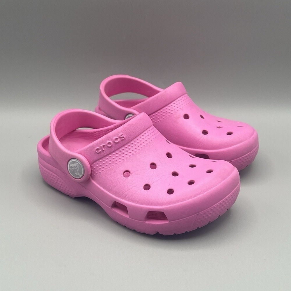 Crocs Classic Clogs Pink‎ Slip On Comfort Slides Sandals - Kids Toddler Size 9